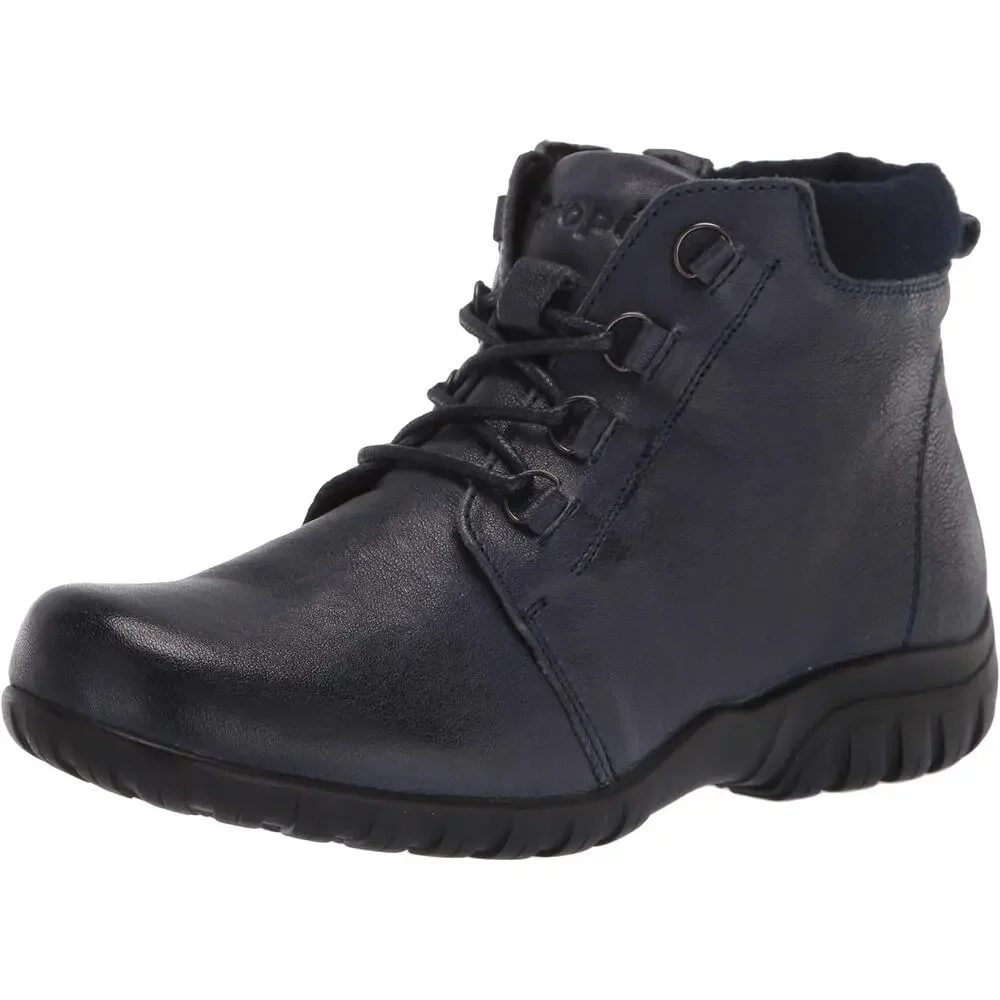 Propet Women Chukka Ankle Booties Delaney Size US 9M Navy Blue Leather